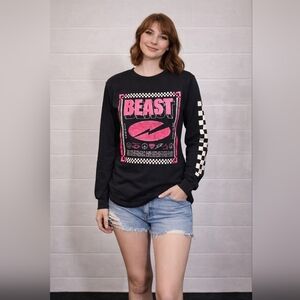 Mr.Beast Long Sleeve Shirt - Black and Pink